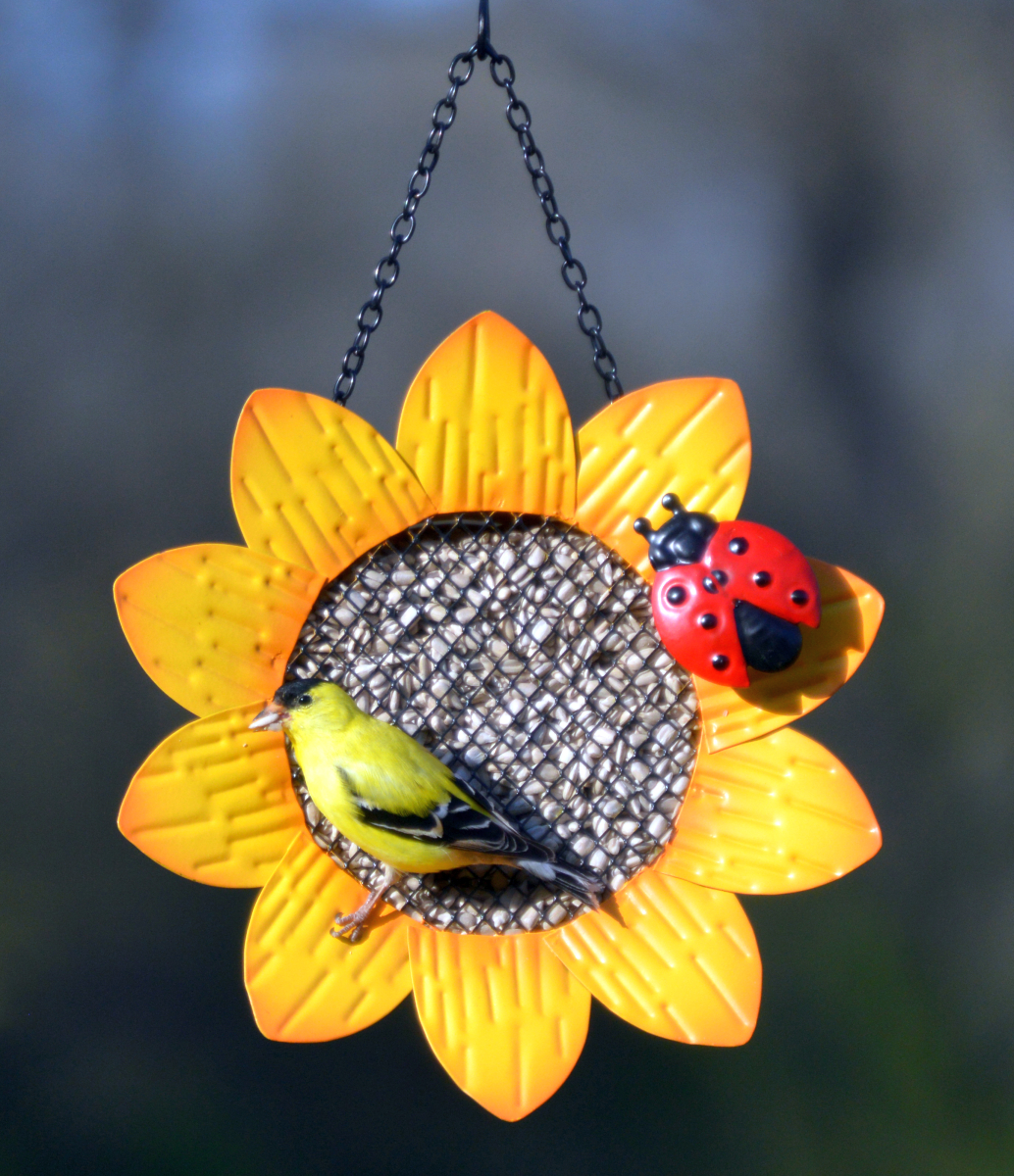 Deco Mesh Bird Feeder Sunflower w/Ladybug